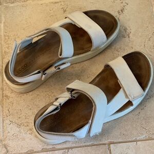 Ecco Women's White Leather Double-Strap Sandals